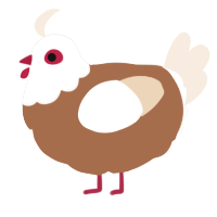 Portabella, a brown and cream chicken with a head pattern