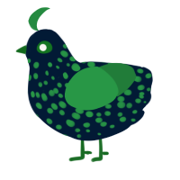 A tumblr and viridian chicken with a speckle pattern