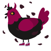 licorice, a sable and maroon chicken with a head pattern