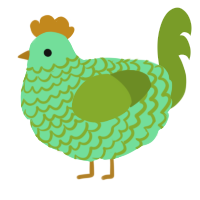 Nuke, a spring and chartreuse chicken with a lace pattern