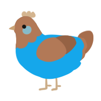 BeachRat, a sky and brown chicken with a head pattern