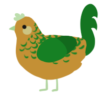 Almost Ripe, a gold and leaf chicken with a half-lace pattern