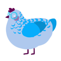 A mist and cerulean chicken with a half-lace pattern