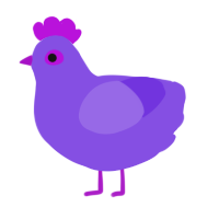 A blurple chicken