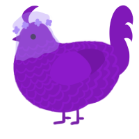 A violet chicken with a lace pattern