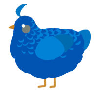 A ultramarine and sapphire chicken with a half-lace pattern