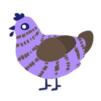 HHPL, a lilac and bark chicken with a bar pattern