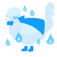 A white chicken with a half-lace pattern