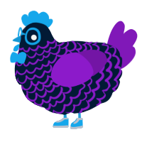 A tumblr and violet chicken with a lace pattern