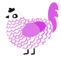 A white and orchid chicken with a lace pattern