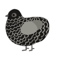 Maybe Marnie, a sable and ash chicken with a lace pattern