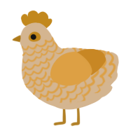 A beige and orange chicken with a lace pattern