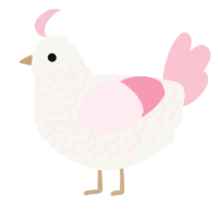 (unnamed), a white and rose chicken with a lace pattern
