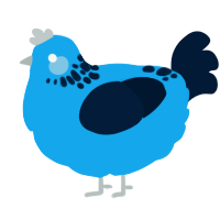 A sky and tumblr chicken with a neck-speckle pattern