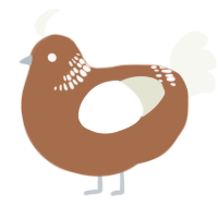 A brown and white chicken with a neck-band pattern