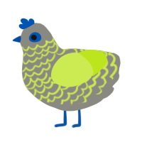 A ash and lime chicken with a lace pattern