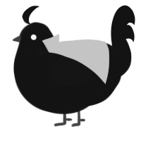 A black chicken with a neck-speckle pattern