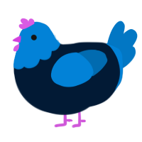 A tumblr and sapphire chicken with a head pattern