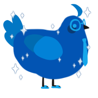 A ultramarine and sapphire chicken