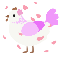 A white and lavender chicken with a neck-speckle pattern