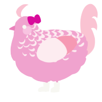 A pink and rose chicken with a half-lace pattern