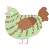 A gluppy and brown chicken with a bar pattern