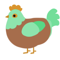 A brown and spring chicken with a head pattern