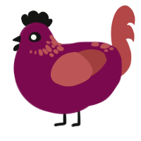 A wine and red chicken with a neck-speckle pattern