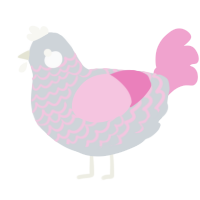 A mist and pink chicken with a lace pattern