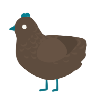 A bark chicken with a half-lace pattern