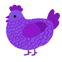 yxx 2m Violet, a blurple and violet chicken with a lace pattern