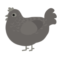 A grey chicken with a half-lace pattern