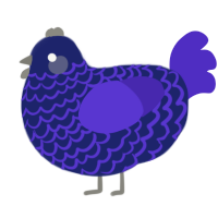(unnamed), a navy and indigo chicken with a lace pattern