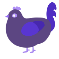 A overcast and indigo chicken