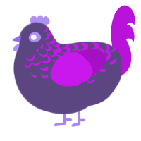 A overcast and amethyst chicken with a half-lace pattern