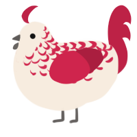 Raspberry Icecream, a cream and crimson chicken with a half-lace pattern