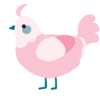 A rose chicken with a head pattern