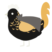 A sable and honey chicken with a half-lace pattern