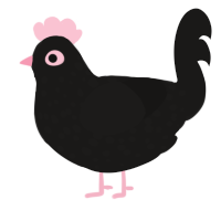 A sable chicken with a speckle pattern