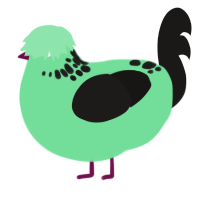 Poison, a spring and sable chicken with a neck-speckle pattern