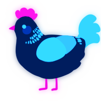 A tumblr and sky chicken with a neck-band pattern