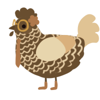 A bark and beige chicken with a lace pattern