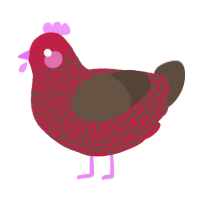 A crimson and bark chicken with a double-lace pattern