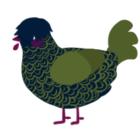 A tumblr and olive chicken with a double-lace pattern