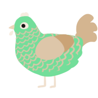 A spring and beige chicken with a lace pattern