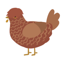A russet and brown chicken with a lace pattern