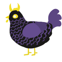 A sable and overcast chicken with a lace pattern