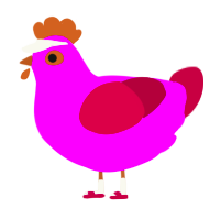 A amethyst and maroon chicken