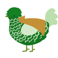 A leaf and gluppy chicken with a lace pattern