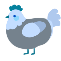 A ash and mist chicken with a head pattern